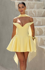 Fioreclo Marlie Mini Dress in Lemon
