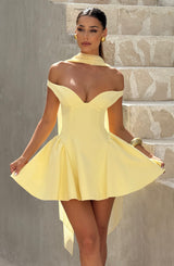 Fioreclo Marlie Mini Dress in Lemon