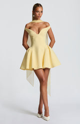 Fioreclo Marlie Mini Dress in Lemon