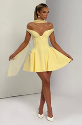 Fioreclo Marlie Mini Dress in Lemon