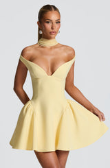 Fioreclo Marlie Mini Dress in Lemon