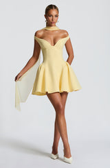 Fioreclo Marlie Mini Dress in Lemon