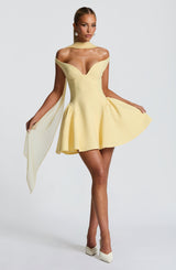 Fioreclo Marlie Mini Dress in Lemon
