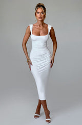 Fioreclo Marlina Midi Dress in Ivory