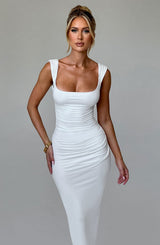 Fioreclo Marlina Midi Dress in Ivory