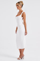 Fioreclo Marlina Midi Dress in Ivory