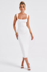 Fioreclo Marlina Midi Dress in Ivory