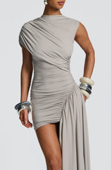 Fioreclo Marnia Mini Dress in Light Grey