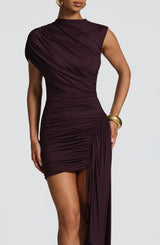 Fioreclo Marnia Mini Dress in Plum