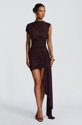 Fioreclo Marnia Mini Dress in Plum