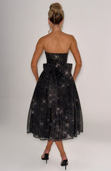 Fioreclo Marysa Midi Dress in Black Sparkle