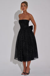 Fioreclo Marysa Midi Dress in Black Sparkle