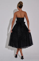 Fioreclo Marysa Midi Dress in Black Sparkle