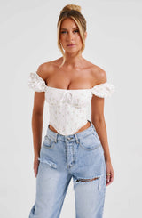 Fioreclo Mathilde Corset in Blush Floral