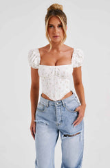 Fioreclo Mathilde Corset in Blush Floral