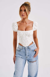 Fioreclo Mathilde Corset in Blush Floral