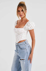 Fioreclo Mathilde Corset in Blush Floral