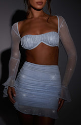 Fioreclo Maysie Mini Skirt in Baby Blue Sparkle