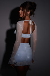 Fioreclo Maysie Mini Skirt in Baby Blue Sparkle