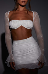 Fioreclo Maysie Mini Skirt in Ivory Sparkle