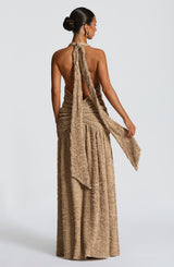 Fioreclo Minerve Maxi Dress in Beige