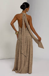 Fioreclo Minerve Maxi Dress in Beige