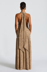 Fioreclo Minerve Maxi Dress in Beige