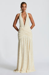 Fioreclo Minerve Maxi Dress in Ivory
