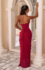 Fioreclo Minetta Maxi Dress in Deep Red