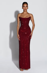 Fioreclo Mirabelle Maxi Dress in Burgundy