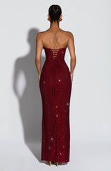 Fioreclo Mirabelle Maxi Dress in Burgundy