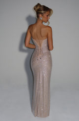 Fioreclo Mirabelle Maxi Dress in Nude