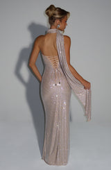 Fioreclo Mirabelle Maxi Dress in Nude
