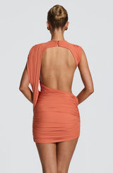 Fioreclo Mireia Mini Dress in Burnt Orange