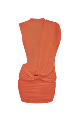 Fioreclo Mireia Mini Dress in Burnt Orange