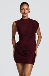 Fioreclo Mireia Mini Dress in Cherry Lacquer