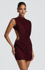 Fioreclo Mireia Mini Dress in Cherry Lacquer