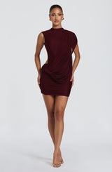 Fioreclo Mireia Mini Dress in Cherry Lacquer