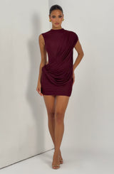 Fioreclo Mireia Mini Dress in Cherry Lacquer