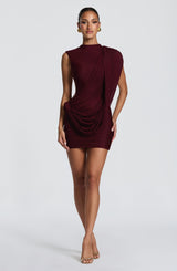 Fioreclo Mireia Mini Dress in Cherry Lacquer