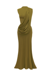Fioreclo Mireille Maxi Dress in Deep Olive