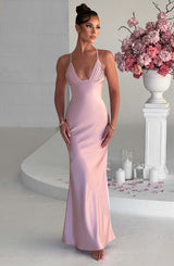 Fioreclo Myriam Maxi Dress in Blush