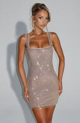 Fioreclo Petrella Mini Dress in Gold