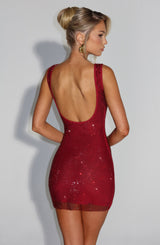 Fioreclo Petrella Mini Dress in Wine