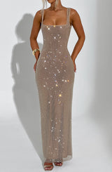 Fioreclo Petrine Maxi Dress in Gold