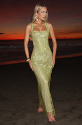 Fioreclo Petrine Maxi Dress in Olive