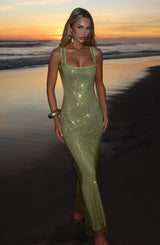 Fioreclo Petrine Maxi Dress in Olive