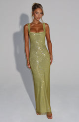 Fioreclo Petrine Maxi Dress in Olive