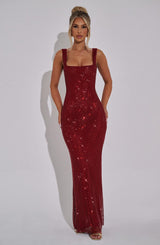 Fioreclo Petrine Maxi Dress in Wine