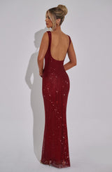 Fioreclo Petrine Maxi Dress in Wine